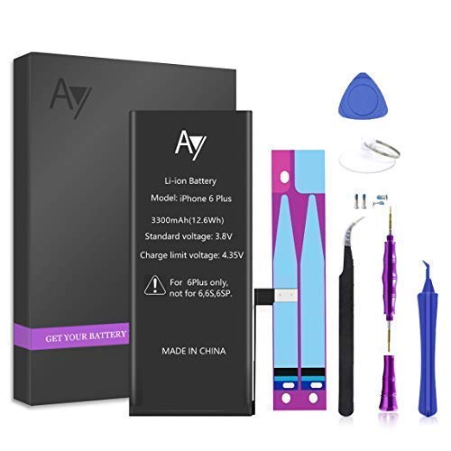 Batería para iPhone 6 Plus 3300mAh con kit completo de herramientas de reparación, adhesivo e instrucciones 0 ciclo - 1 año de garantía por AYIPE Batería para iPhone 6 Plus 3300mAh con kit completo de herramientas de reparación, adhesivo e instrucciones 0 ciclo - 1 año de garantía por AYIPE