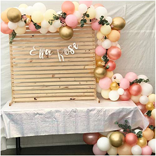 BCARICH - Guirnalda de globos pastel (100 unidades), color rosa, amarillo, naranja, oro rosa, blanco y dorado, para fiestas de novia, decoración de boda, baby shower