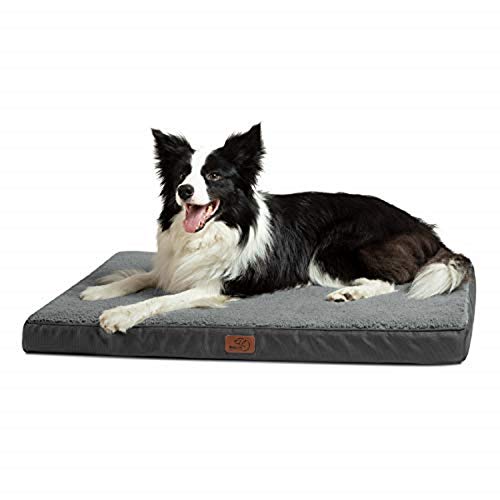 Bedsure Cama Perro Grande Ortopédica - Colchón Perro Lavable Verano L, Desenfundable con Espuma De Caja De Huevos, 91x68x7.6 cm, Gris Bedsure Cama Perro Grande Ortopédica - Colchón Perro Lavable Verano L, Desenfundable con Espuma De Caja De Huevos, 91x68x7.6 cm, Gris