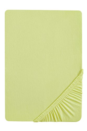 Biberna 77155/426/040 - Sábana bajera ajustable elástica, para una cama individual de 90 x 190 cm hasta 100 x 200 cm, color verde pistacho