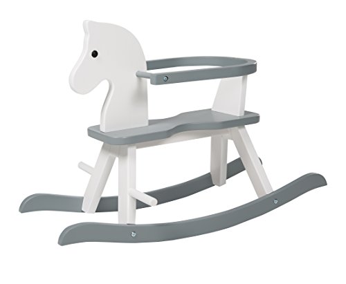 Caballo de balancín roba, juguete balancin acabado en blanco y gris, caballo balancin para niños pequeños con anillo protector desmontable. Utilizable a partir de 1 año. Caballo de balancín roba, juguete balancin acabado en blanco y gris, caballo balancin para niños pequeños con anillo protector desmontable. Utilizable a partir de 1 año.