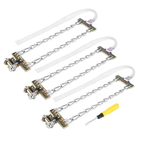 Cadena de neumático antideslizante, 3 piezas Cadena de acero antideslizante Neumático Barro de nieve Cadena de clip de neumático de seguridad para coche SUV de camión de coche(235-285mm) Cadena de neumático antideslizante, 3 piezas Cadena de acero antideslizante Neumático Barro de nieve Cadena de clip de neumático de seguridad para coche SUV de camión de coche(235-285mm)