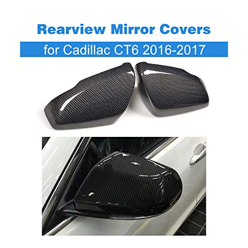 CFHMLK Par de Tapas de Espejo Lateral de Fibra de Carbono de Repuesto, para Cadillac CT6 Sedan 4 Door 2016 2017 Cubiertas de Espejos retrovisores Car Styling