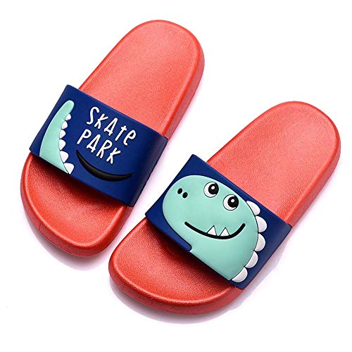 Chanclas de Playa Zapatos de Piscina para Niña Niño Sandalias Verano Antideslizante Zapatillas de Baño Casa Hombre Mujer Rojo 22/23 EU