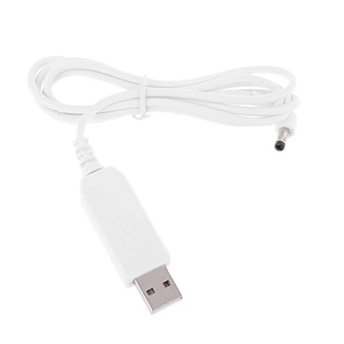 Chenpaif USB 5V a DC 12V Cable adaptador, USB universal de 90 grados USB 5V a 12V 4.0x1.7mm Cable de fuente de alimentación para Tmall Smart Bluetooth Speaker Echo Dot 3rd Router Tira de LED 1m Blanco