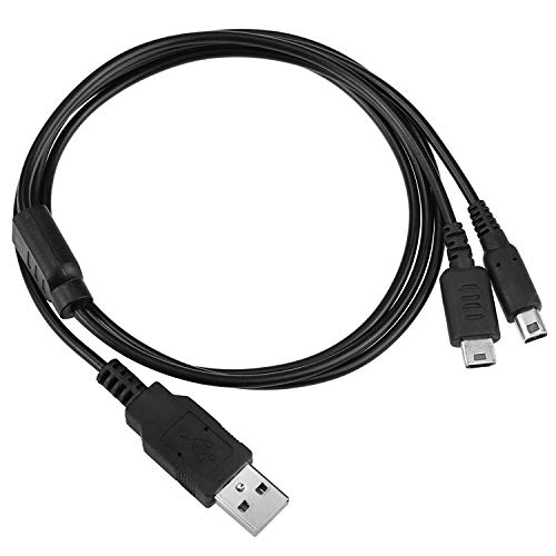 Childhood 2 in 1 Cable de carga USB de 4Ft 1.2m Cable de alimentación Adaptador de cable para DSi NDSi DSL XL 2DS 3DS N3DS DS Lite NDSL