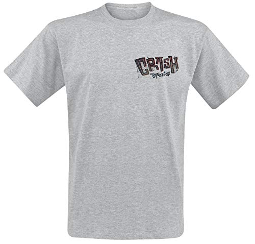 Crash Bandicoot Neo Cortex Hombre Camiseta Gris/Melé S, 90% algodón, 10% poliéster, Regular