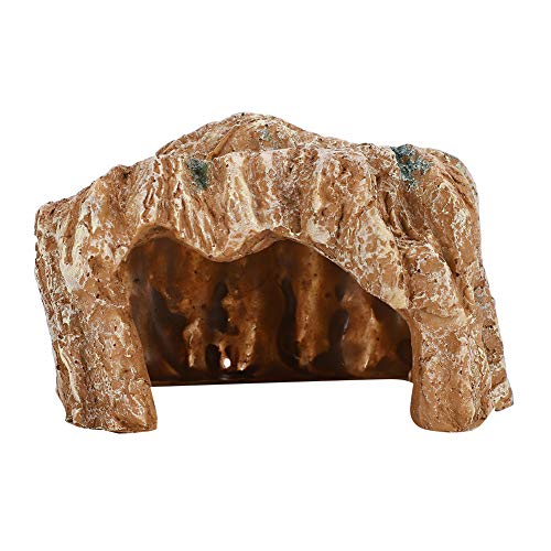 Cueva de reptiles, acuario, terrario, resina, rocalla, cueva de piel de tortuga, reptil, escalada en roca, plataforma de hábitat para tomar el sol, para pequeños lagartos, tortugas, anfibios, peces Cueva de reptiles, acuario, terrario, resina, rocalla, cueva de piel de tortuga, reptil, escalada en roca, plataforma de hábitat para tomar el sol, para pequeños lagartos, tortugas, anfibios, peces
