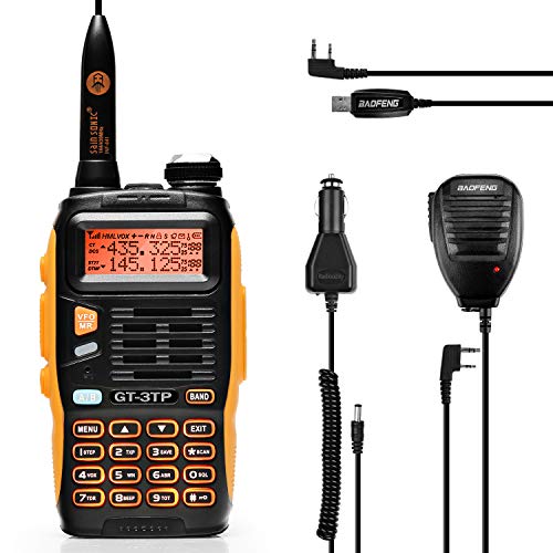 Dispositivo de radiocomunicación Baofeng para radioaficionados GT-3TP GT-3 TP Dualband VHF/UHFcon pantalla LCD. Walkie-talkie PMR CTCSS/CDCSS con micrófono y cable USB