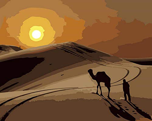 DIY Pintura al óleo por números Kit camello para niños adultos estudiantes por números acrílico pintura al óleo arte 40 x 50 cm Sin Marco Decoraciones para el Hogar