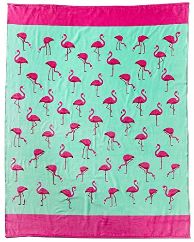 Donola Multi Flamingos - Toalla de playa de terciopelo brasileño (31 x 51 pulgadas)