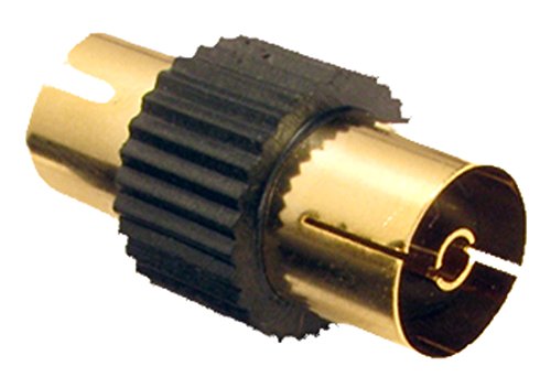 Dorado coaxial para antena de televisión hembra adaptador (F - F) cambiador de género Junta - negro (importado)