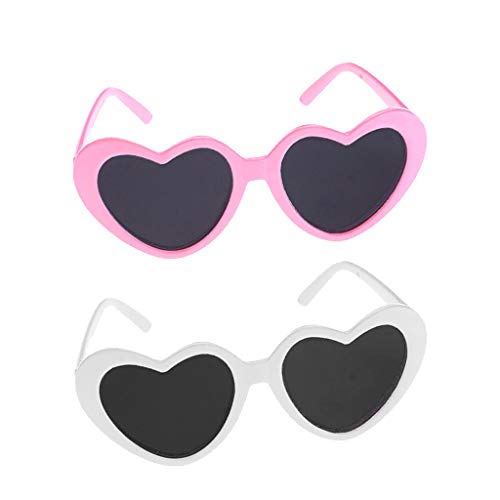 F Fityle Modelo Gafas de Sol en Miniatura para Muñeca Americana 18 Pulgadas Color Blanco y Rosa