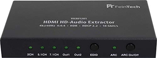 FeinTech VAX01201 Extractor de HD-Audio HDMI 7.1 ARC Dolby Atmos DTS-X 4K 60Hz HDR