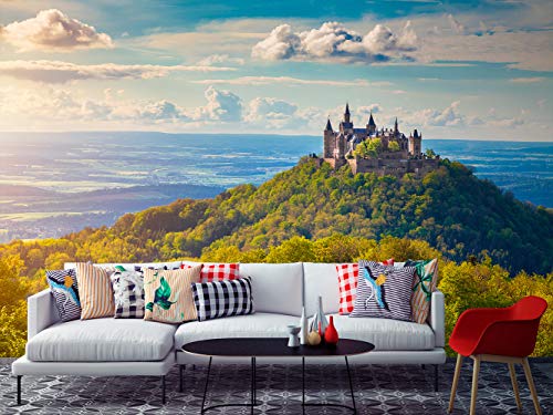 Fotomural Vinilo para Pared Castillo Neuschwanstein Alemania | Fotomural para Paredes | Mural | Vinilo Decorativo | Varias Medidas 600 x 300 cm | Decoración comedores, Salones, Habitaciones.