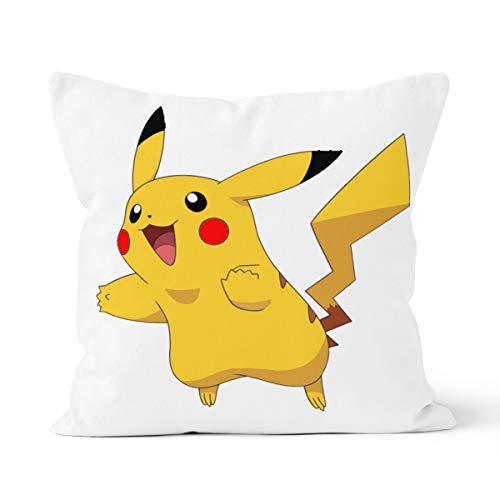 Funda de almohada Pokémon Pikachu cómoda y agradable al tacto, adecuada para la almohada del coche del dormitorio de la casa, 40 x 40 cm