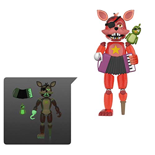 Funko- Action Figure: Friday Night at Freddy'S Pizza Sim-Rockstar Foxy-Glow in The Dark Translucent Collectible Toy, Multicolor (45638)