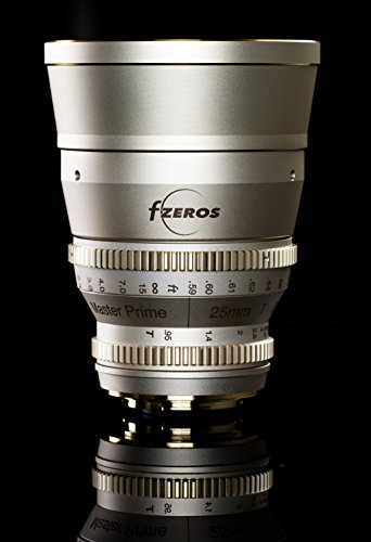 FZeros Cine & Photo - Lente de 25 mm T 0,95 (dorado) para cámaras Micro 4/3 (90 mm de diámetro x 120 mm de alto (incluye capucha), color negro