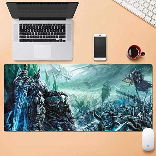 Gaming Alfombrilla de Ratón Gaming Mouse Pad grande alfombrillas de ratones de World of Warcraft WOW campo de batalla Lich King Guerrero juego teclado del ordenador PC Estera Mousepad del cojín de rat