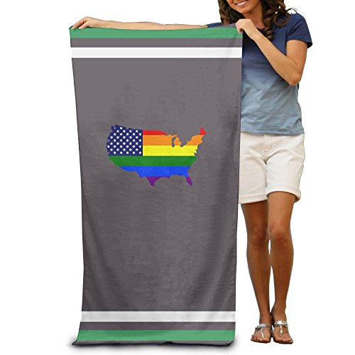 Gay Pride Rainbow - Toallas de baño con bandera estadounidense para adultos, suaves y absorbentes, 78,7 x 121,9 cm