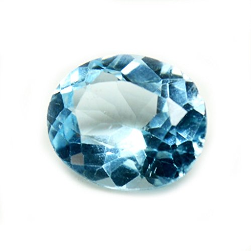 Gemsonclick - Piedra natural de topacio azul de 5,75 quilates, diseño ovalado