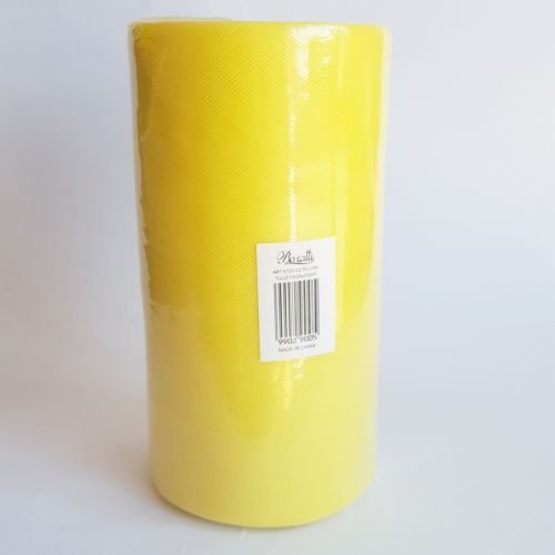 Generico - Bobina de tul de 25 cm de alto por 100 metros, color amarillo
