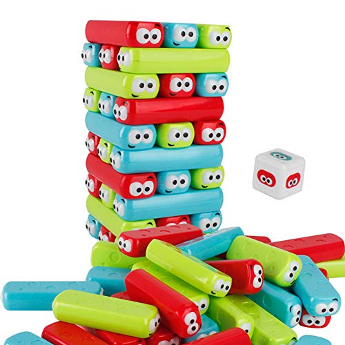 Glomixs Cut Cartoon Toppling Tower Classic Outdoor Games Tumbling Stacking Toy, Multi-Function Learning, Active, Early Developmental Toy,Fun Gift for Age 4-8 Years Kids for Adult Family
