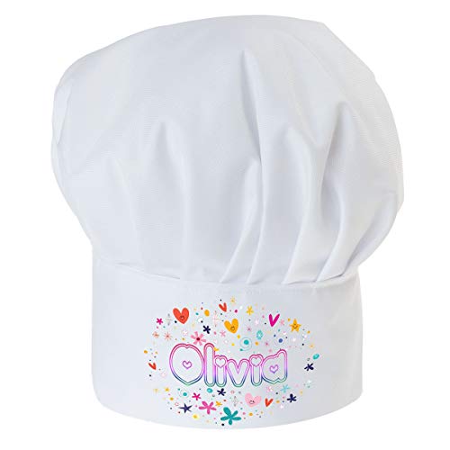 Gorro Cocinero para niños de niño Bebé de Cocina Ajustable con Velcro Gorro de Chef con Nombre/con Texto Dulce con Nombre [099]