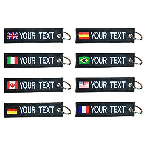 Graceful life Custom Military Flag Llavero Bordado Texto Personalidad Llavero Etiqueta con Llavero EDC para Servicemen, Coche, Motocicleta