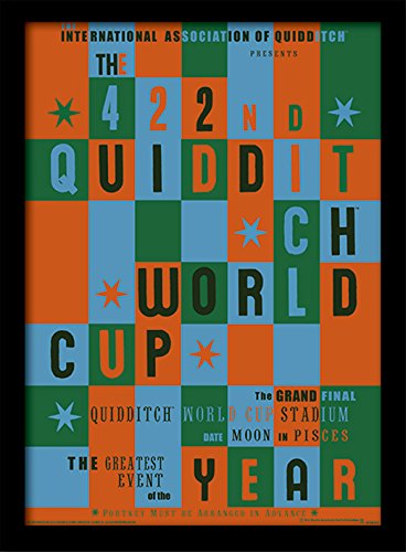 HARRY POTTER 30 x 40 cm Quidditch Copa del Mundo impresión enmarcada
