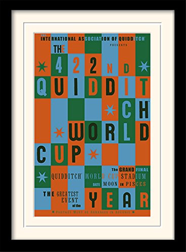 HARRY POTTER 30 x 40 cm Quidditch Copa del Mundo montado y impresión enmarcada