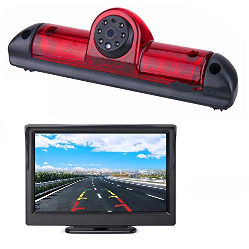 HD 720p Impermeable Reemplazo Coche Trasera Vista cámara de Marcha atrás Luz de Freno + Monitor TFT LCD 5.0" Pulgadas para Transporter Fiat Ducato Citroen Jumper Relay Peugeot Boxer 2006-2019