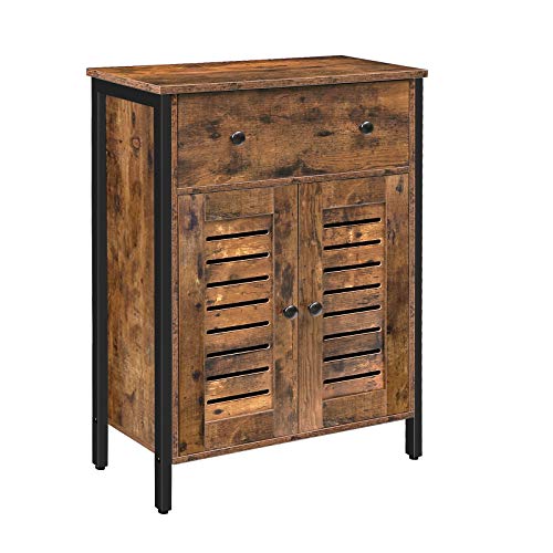 HOOBRO Armario Aparador, Armarios de salón, con 1 Cajón y Estante Ajustable, Aparador con Puertas, Armario de Dormitorio, Armario Vertical, para Salón, Pasillo, Baño, Oficina EBF25CW01 HOOBRO Armario Aparador, Armarios de salón, con 1 Cajón y Estante Ajustable, Aparador con Puertas, Armario de Dormitorio, Armario Vertical, para Salón, Pasillo, Baño, Oficina EBF25CW01