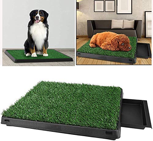 Inodoro para perros Oppikle con césped artificial, base de entrenamiento para interior para perros, 63 x 50 x 7 cm (largo x ancho x alto)