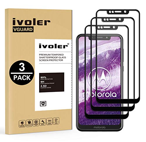 ivoler [3 Unidades] Protector de Pantalla para Motorola One, [Cobertura Completa] Cristal Vidrio Templado Premium, [Dureza 9H] [Anti-Arañazos] [Sin Burbujas]