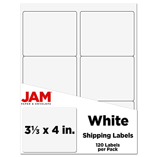 JAM PAPER Etiquetas de Direcciones para Envíos - Etiquetas Grandes - 84,5 x 101,6 mm - Blanco - Paquete de 120
