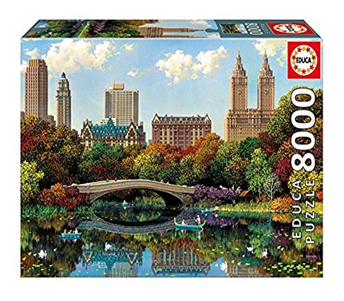 JAZC Puzzles Juguetes educativos de Descompresión 8000 Pedazos de Papel Puzzle Paisaje de Nueva York Central Park del Puente del Arco de niños for Adultos