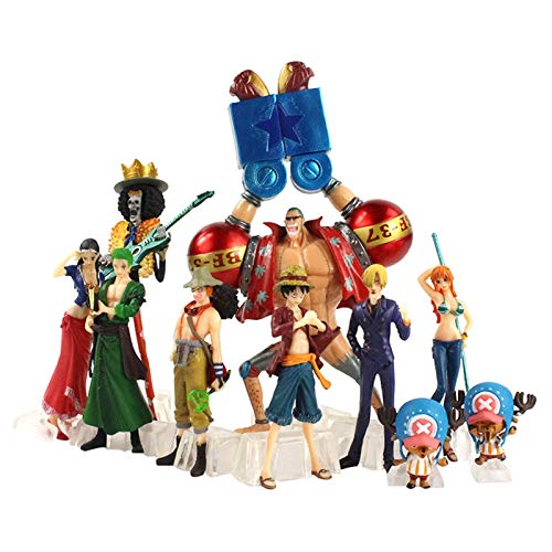 JHU Figuras de Acción de 10 Piezas/Lote, One Piece Luffy Zoro Sanji Usopp Brook Franky Nami Robin Chopper Modelo Colección Regalo