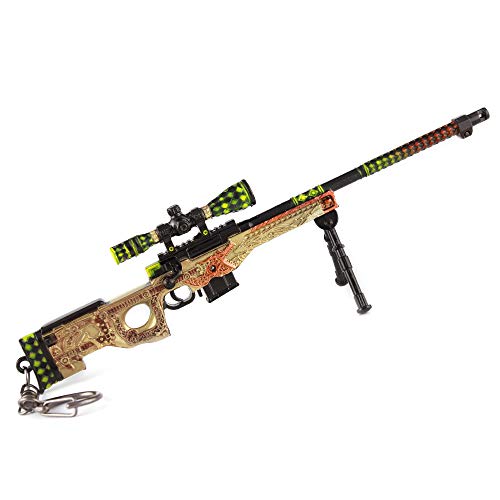 Juego Props Modelo Llavero Seguridad Armas Metal AWP Dragon Legend Sniper Rifle Gunfight Modelo Colgante Decoración Fiesta Regalos