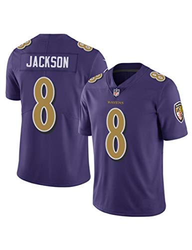 KHHK Camiseta de fútbol Baltimore Ravens # 8 Jackson # 9 Tucker 89 Andrews 15 Brown Legend Sudadera para Hombre