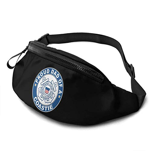 KKLDOGS Riñonera personalizada para hombres y mujeres, orgulloso padre de una costa de los Estados Unidos, bolsa de cintura informal para entrenamiento, viajes, senderismo