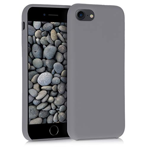 kwmobile Funda Compatible con Apple iPhone 7/8 / SE (2020) - Carcasa de TPU para móvil - Cover Trasero en Gris Metalizado