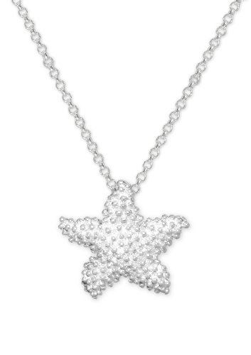 Laimons Colgantes con collar para mujer Estrella de mar grande Plata de ley 925