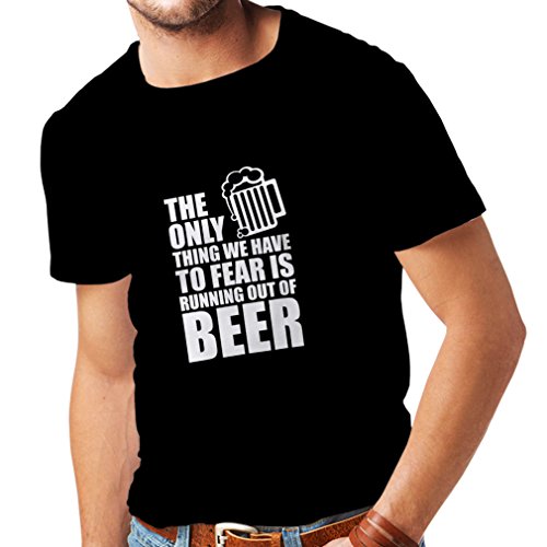 lepni.me Camisetas Hombre Tener Miedo de no Tener una Cerveza - para la Fiesta, Bebiendo Camisetas (XXX-Large Negro Fluorescente)