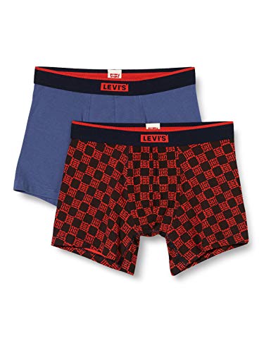 Levi's Triple Logo All-over Print Neon Men's Boxer Briefs (2 Pack) Calzoncillos, rojo neón, L (Pack de 2) para Hombre