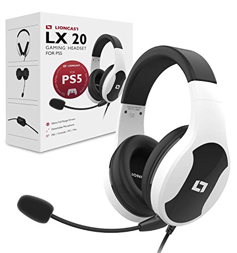 Lioncast LX20 Auriculares con Micrófono (PC/Juegos, Binaural, Diadema, PS5, PS4 (Pro), PC, Xbox One (S/X), Alámbrico) - Blanco