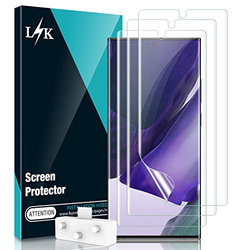 LϟK 3 Pack Protector de Pantalla para Samsung Galaxy Note 20 Ultra - HD Película de TPU Transparente Sin Bordes Levantados Posicionador Fácil de Instalar Huella Digital Ultrasónica