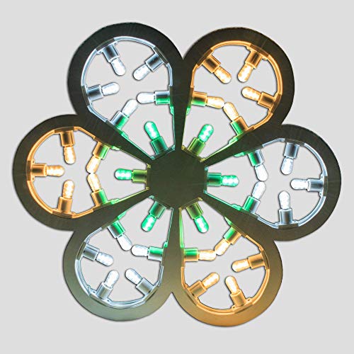 LUMINARIE DE CAGNA Premiada empresa decoración luminosa flor de campo 36 LED de madera de abeto 12 V con transformador – Producto artesanal totalmente hecho a mano – Fabricado en Apulia