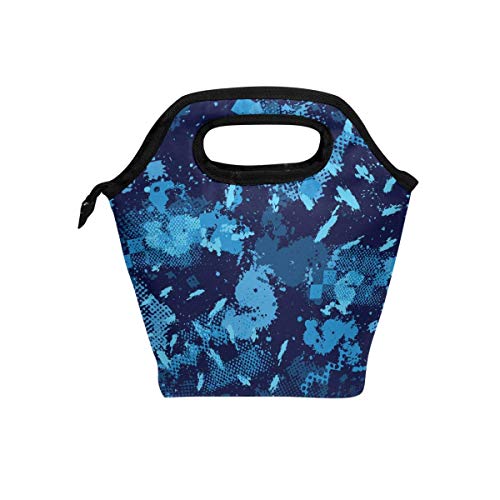 Lunch Bag Blue Camouflage Sport Pattern Insulated Lunchbox Thermal Portable Handbag Food Container Cooler Reusable Outdoors Travel Work School Lunch Tote