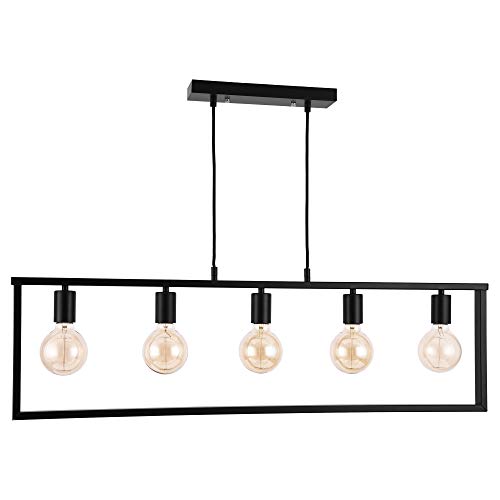 [lux.pro] Lámpara de techo - 5 soportes - de diseño en negro (salón, comedor)